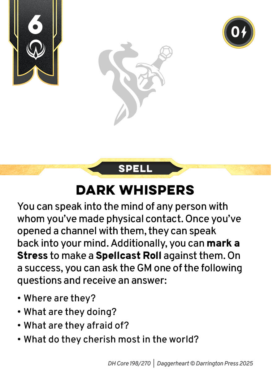 Spell #110 spell card